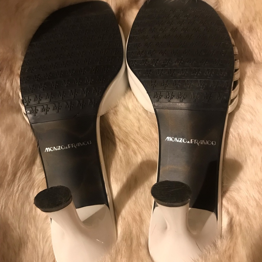 New, Monzo & Franco , Slip on white sandal heel size: 7.5 - Picture 8 of 9